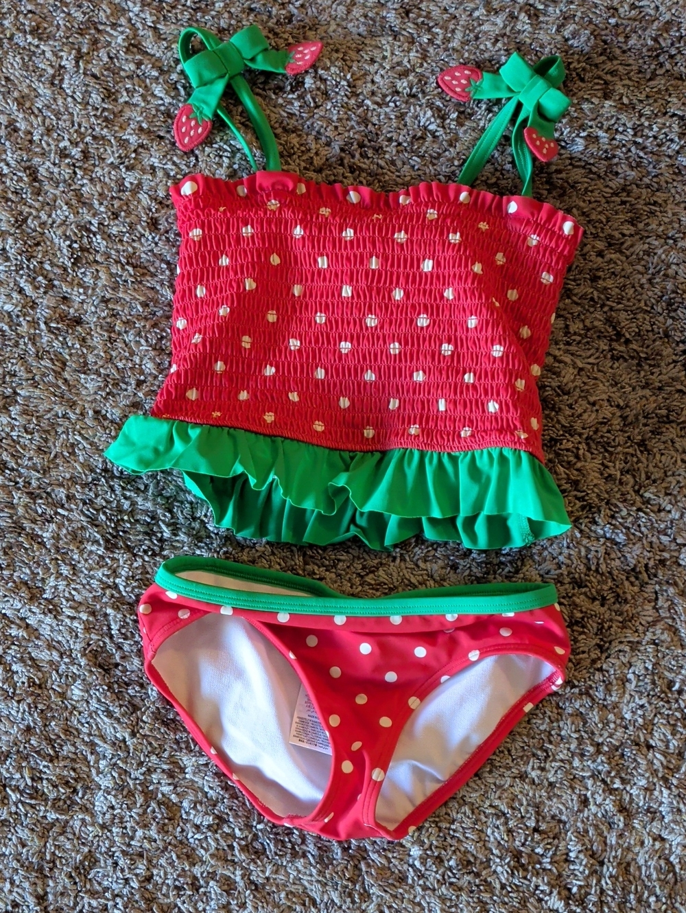 Mini Boden Strawberry Tankini Size 6-7